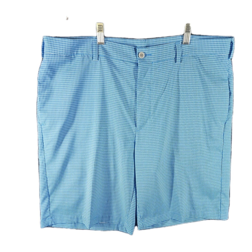 Jack Nicklaus Pro Tour Golf Shorts Men's 36 Blue/White Flat Front 9" Inseam